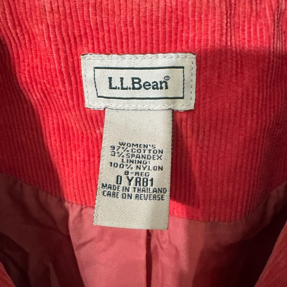 L.L. Bean Red/Orange Corduroy Blazer - Picture 3 of 9